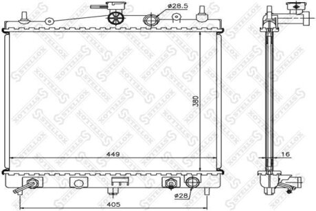 Радиатор охлаждения двигателя STELLOX 10-25190-SX