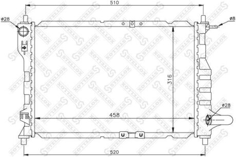 Радиатор охлаждения двигателя STELLOX 10-25435-SX