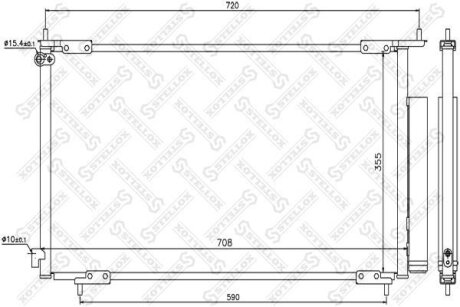 Радиатор кондиционера STELLOX 10-45096-SX