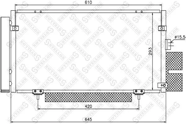 Радиатор кондиционера (Конденсатор) STELLOX 10-45193-SX (фото 1)
