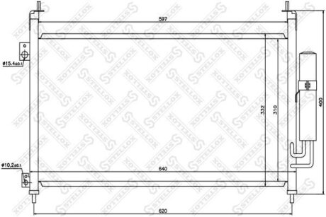 Радиатор кондиционера (Конденсатор) STELLOX 10-45564-SX