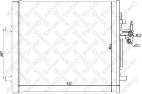 Радиатор кондиционера (Конденсатор) STELLOX 10-45692-SX
