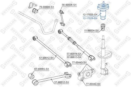 Опора заднего правого амортизатора STELLOX 12-17026-SX
