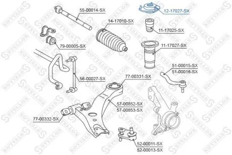 Опора переднего амортизатора STELLOX 12-17027-SX