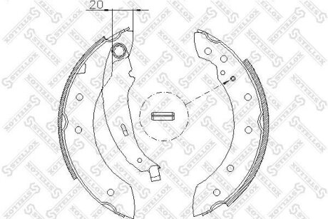 Колодки тормозные барабанные, комплект STELLOX 210 101-SX