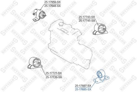 Подушка двигателя STELLOX 25-17685-SX