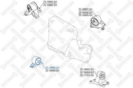Подушка двигателя передняя STELLOX 25-19685-SX
