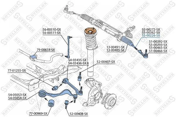 Тяга рулевая STELLOX 55-00226-SX (фото 1)