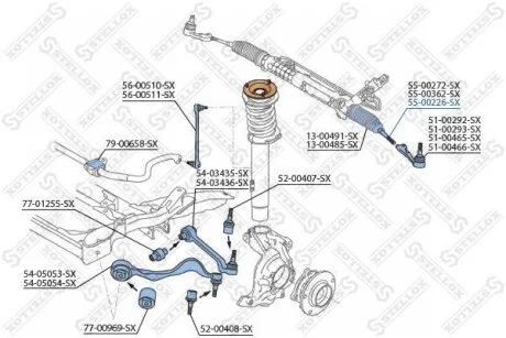 Тяга рулевая STELLOX 55-00226-SX