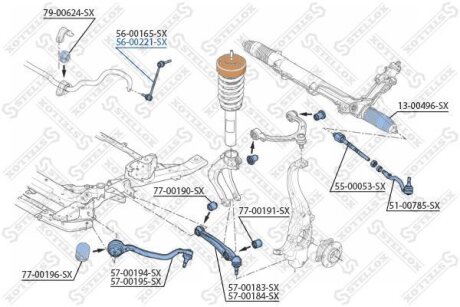 Стойка стабилизатора переднего STELLOX 56-00221-SX