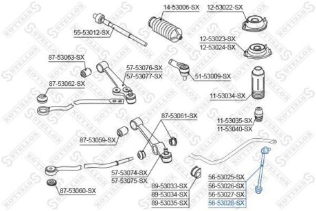 Стойка стабилизатора переднего правая STELLOX 56-53028-SX