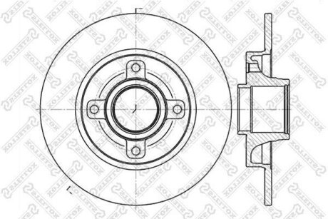 Тормозной диск задний невентилируемый STELLOX 6020-1947-SX
