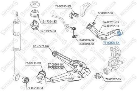 Сайлентблок заднего рычага STELLOX 77-00008-SX