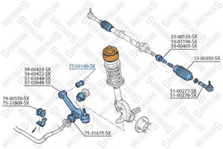 Сайлентблок переднего рычага подвески STELLOX 77-00140-SX
