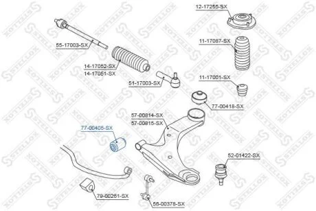 Сайлентблок переднего рычага передний STELLOX 77-00405-SX