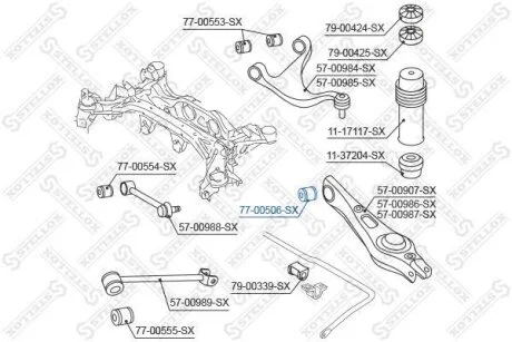 Сайлентблок заднего нижнего рычага внутренний STELLOX 77-00506-SX