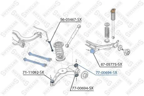 Сайлентблок заднего рычага STELLOX 77-00694-SX