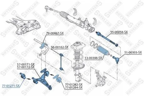 Сайлентблок переднего рычага подвески STELLOX 77-01271-SX