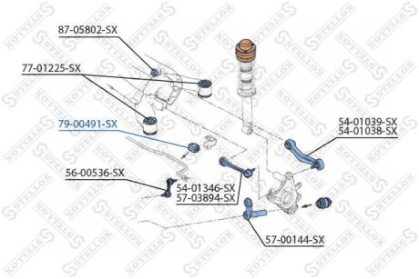 Втулка стабилизатора заднего STELLOX 79-00491-SX