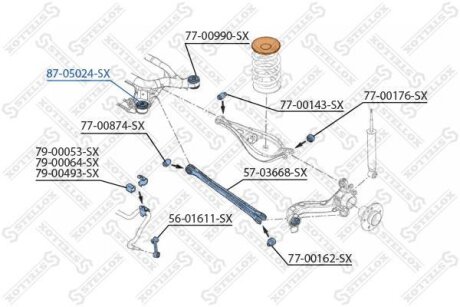Сайлентблоки, комплект STELLOX 87-05024-SX
