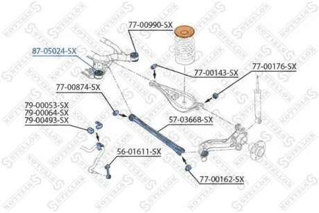 Сайлентблоки, комплект STELLOX 87-05024-SX