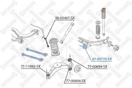 Сайлентблок заднего рычага STELLOX 87-05775-SX