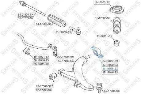 Сайлентблок рычага подвески STELLOX 87-17015-SX