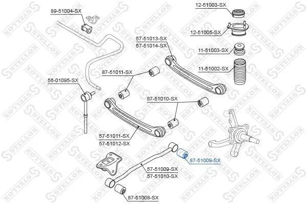 Сайлентблок заднего рычага STELLOX 87-51009-SX (фото 1)