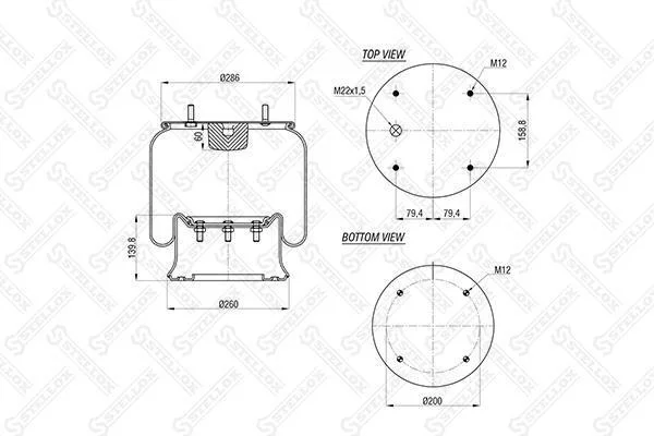 Кожух пневматической рессоры STELLOX 90-08101-SX (фото 1)