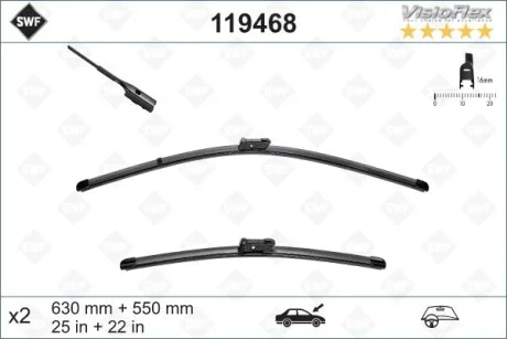 Комплект щеток стеклоочистителя VisioFlex OE 630/550 SWF 119468