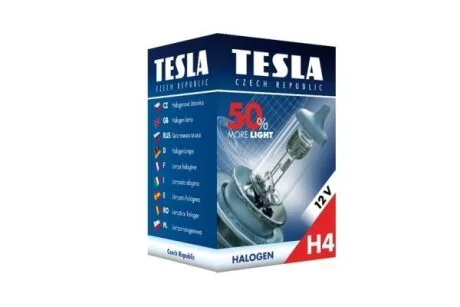 Лампа галогенная 12В H4 60/55Вт +50% TESLA B30401