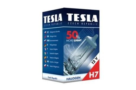 Лампа галогенная +50% More Light 12В H7 55Вт +50% TESLA B30701