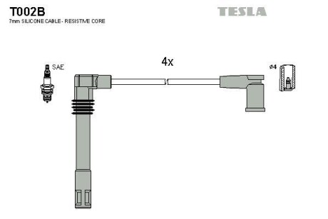 Провода высоковольтные, комплект TESLA T002B