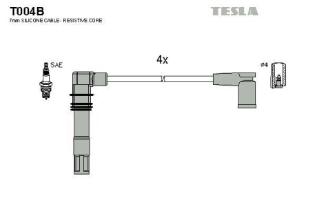 Провода высоковольтные, комплект TESLA T004B