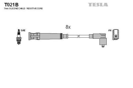 Провода высоковольтные, комплект TESLA T021B