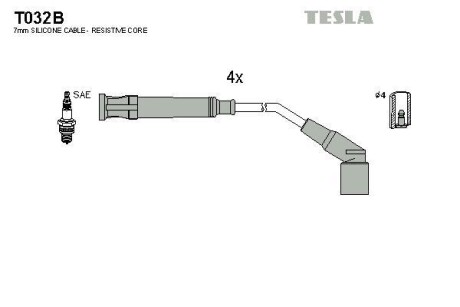 Провода высоковольтные, комплект TESLA T032B