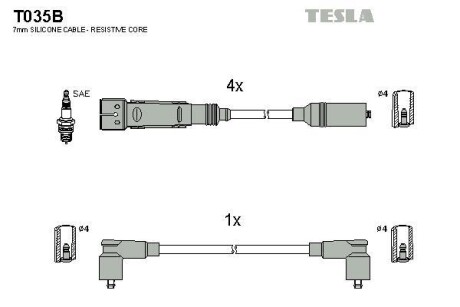 Провода высоковольтные, комплект TESLA T035B