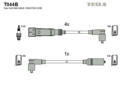 Провода высоковольтные, комплект TESLA T044B