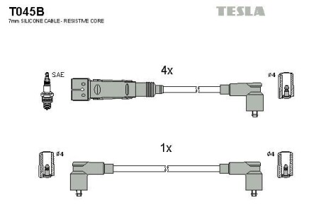 Провода высоковольтные, комплект TESLA T045B