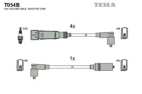 Провода высоковольтные, комплект TESLA T054B