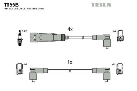 Провода высоковольтные, комплект TESLA T055B