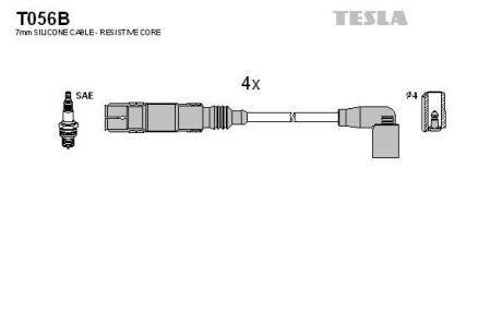 Провода высоковольтные, комплект TESLA T056B