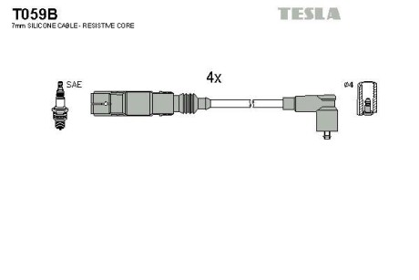 Провода высоковольтные, комплект TESLA T059B