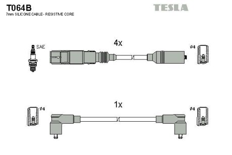 Провода высоковольтные, комплект TESLA T064B