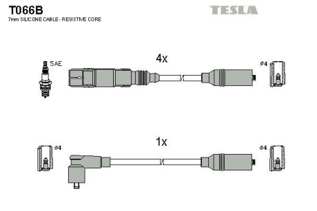 Провода высоковольтные, комплект TESLA T066B