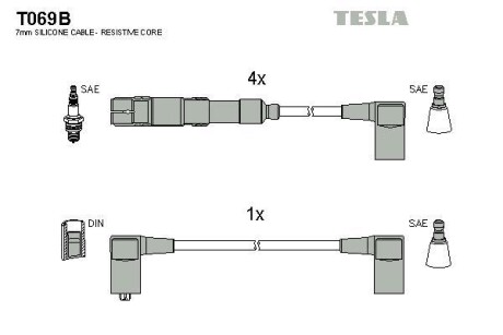 Провода высоковольтные, комплект TESLA T069B