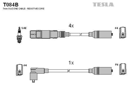 Провода высоковольтные, комплект TESLA T084B