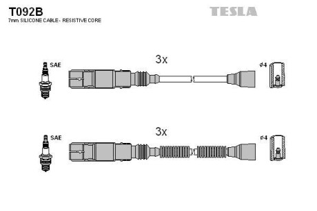 Провода высоковольтные, комплект TESLA T092B