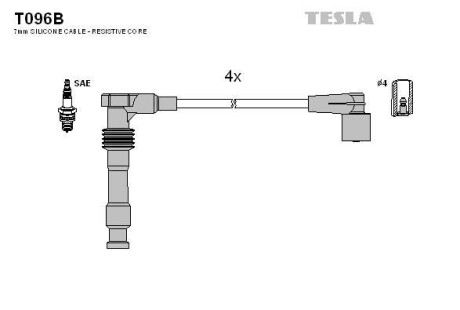 Провода высоковольтные, комплект TESLA T096B