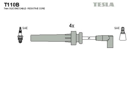 Провода высоковольтные, комплект TESLA T110B